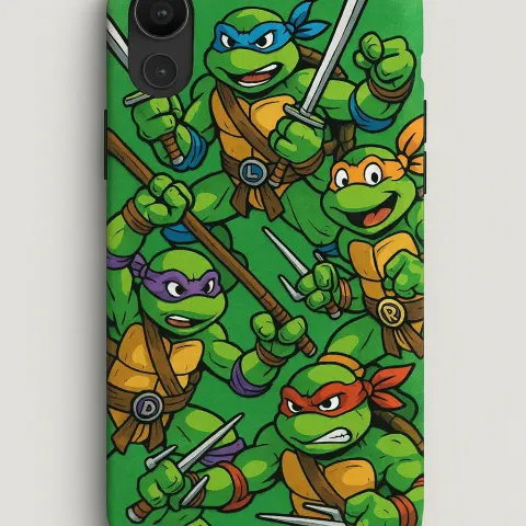 Phone Case Featuring a Vibrant Collage of Teenage Mutant Ninja