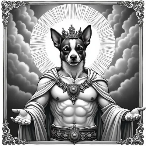 Chihuahua Headed God Emperor With Radiant Halo