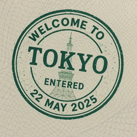 Detailed Passport Page That Includes an Entry Stamp for [Tokyo
