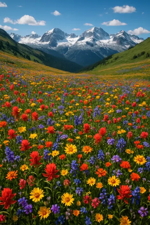 Innumerable Wildflowers in a Kaleidoscope of Colors Blanket