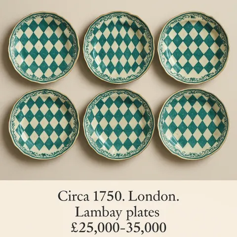 Six Finely Crafted Ceramic Plates