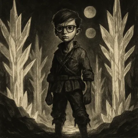 Diminutive Teenager—a Charcoal Sketch of Monochromatic Texture