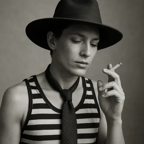 Person Wearing a Wide-brimmed Hat