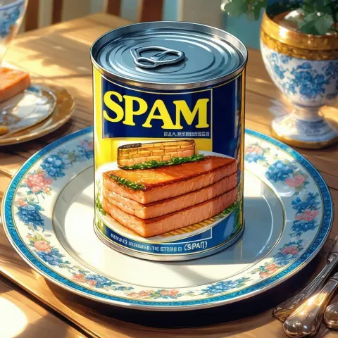 Can of Spam Served on an Elegant Plate