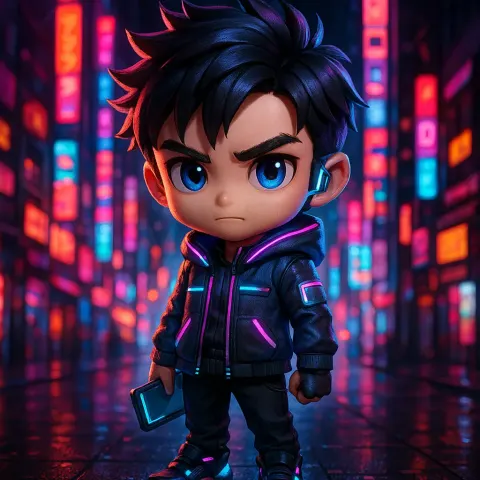 3D Chibi-style Anime Boy Character