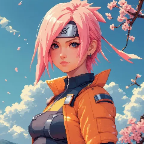 Sakura Haruno as Jounin in Retro Pixels