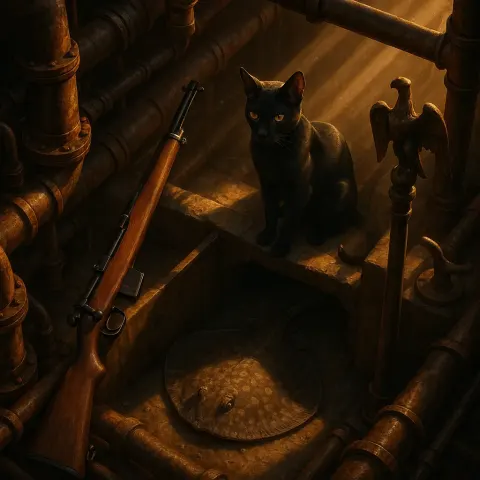 Complex Network of Rusted Pipes and Industrial Machinery