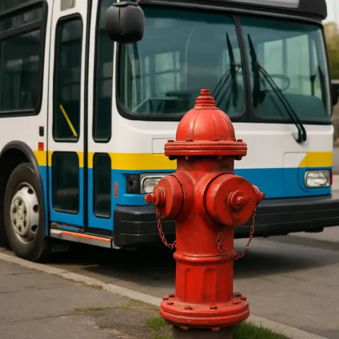 Picture Showing a Red Fire Hydrant Located in Front