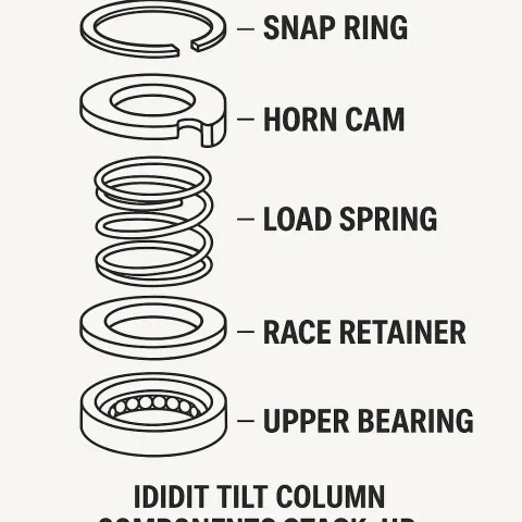 Diagram of the IDIDIT Tilt Column Components Stack-up Showing Snap