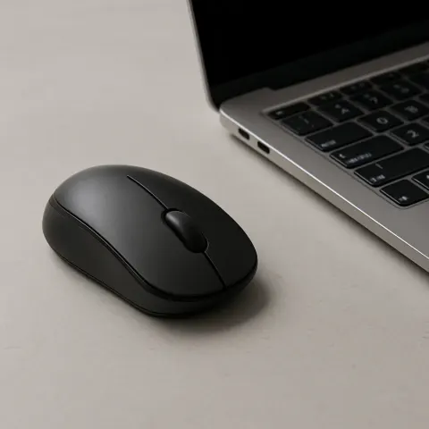 Sleek Silver Laptop Pairs Effortlessly with a Smoothly Navigating Wireless