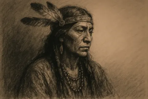 Pensive Indigenous Woman