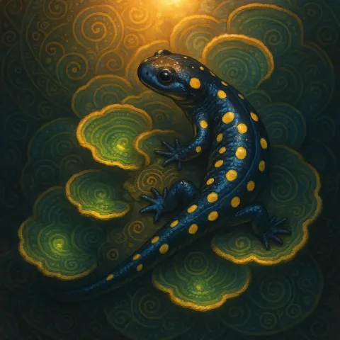 Single Bluish-black Spotted Salamander