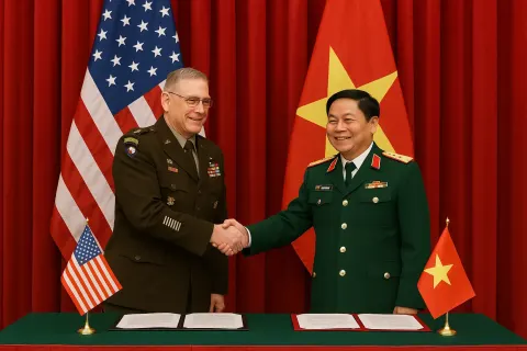 Formal Signing Ceremony Featuring Military Representatives from the United States