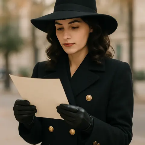 Woman Wearing a Black Wide-brimmed Hat