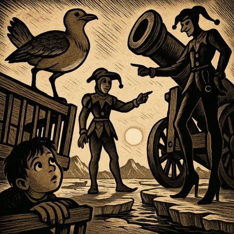 Innocent Character Rendered with Bold Comic-book Inked Lines and Low-held