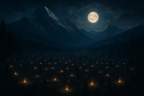 Innumerable Distant Campfires Twinkle Like Fallen Stars