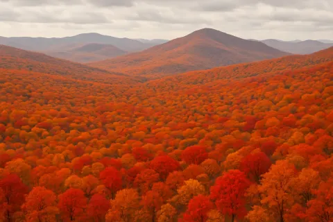 Vast Expanse of Autumnal Forest