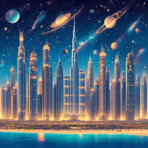 Manga Dubai Skyline Beneath All the Planets