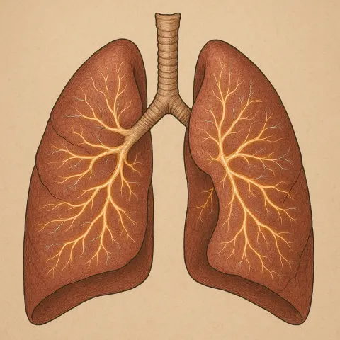 Anatomical Depiction of the Human Lungs Featuring Delicate Veins