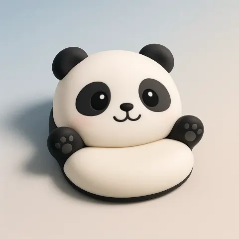 Delightful Chibi-style Silicone Wrist Cushion Inspired by the {🐼} Emoji
