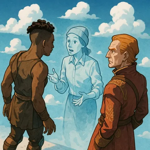 Figure of Sub-Saharan African Descent Hinting at a Mythic Past