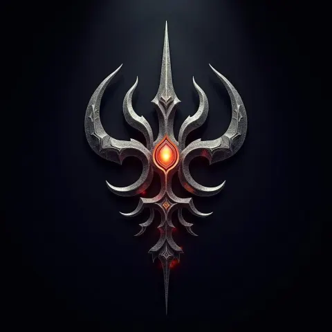 Menacing Newten Emblem With Mystical Glowing Runes