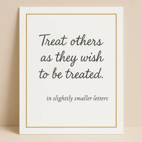 Write the Quote "Treat Others as They Wish