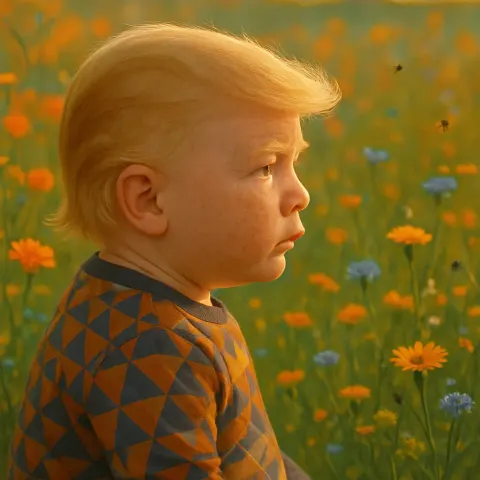 Nationally Recognized Personality TV Star Politician Depicted as an Infant