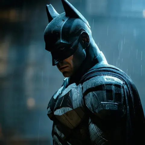Batman in Deep Shadowed Cinematic Intensity