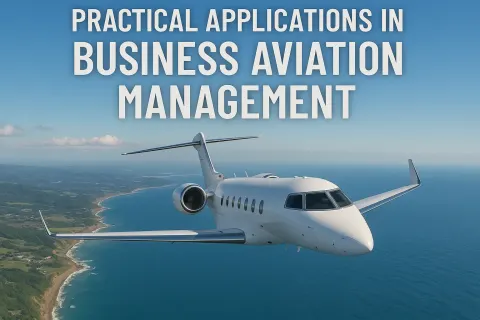 Business Jet Flying over a Coastal Landscape