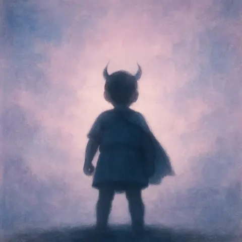 Toddler Embodying a Lone