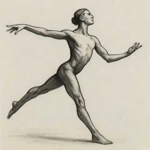 Figure Strikes a Dynamic Pose