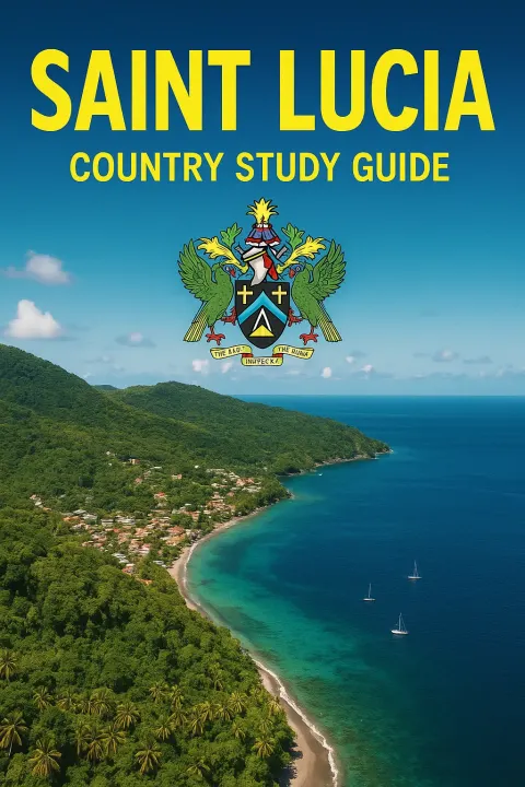 Saint Lucia Country Study Guide Cover Featuring Bold Yellow Text