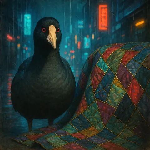 American Coot with a Velvety Black Head