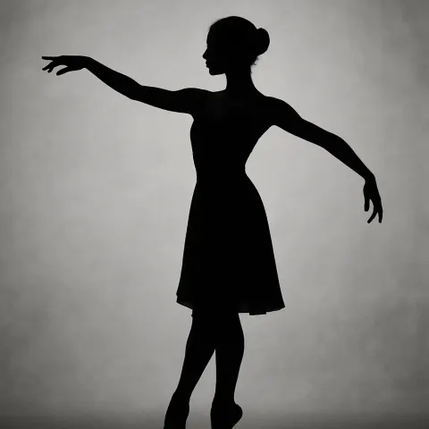 Figure Frozen in Dynamic Motion Strikes an Expressive Stance