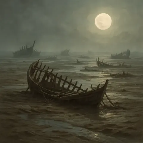 Numerous Skeletal Remains of Ancient Shipwrecks Lie
