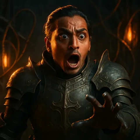 Historical South Asian Figure in Striking Medieval European Gothic Knightly