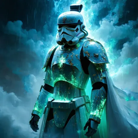 Stormtrooper Clad in Sino Cyberpunk Armor