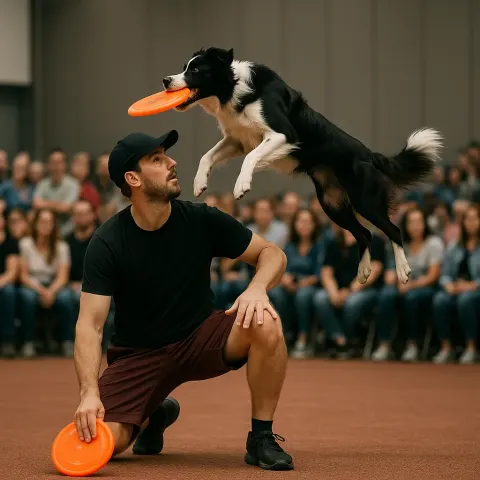 Person Performing a Frisbee-catching Trick