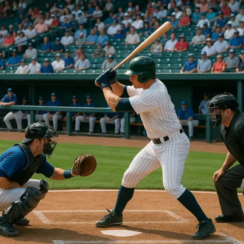 Baseball Game Scene with a Batter at Home Plate