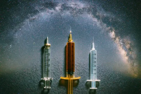 Three Unique Syringes—a Borosilicate Glass Syringe