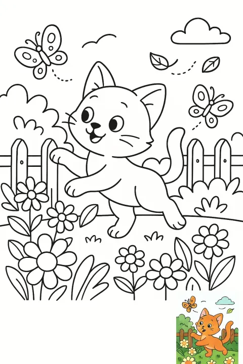 Black and White Line Art Illustration Designed for Easy Printing