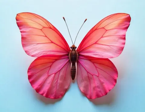 Delicate Butterfly Wing of Pink Rose Petals