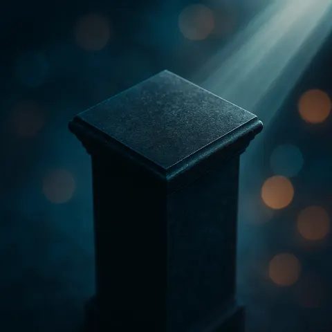 Solitary Black Granite Pedestal