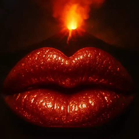 Glistening Heart-shaped Lips