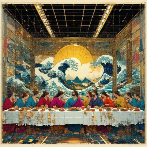 The Last Supper Meets the Kanagawa Wave