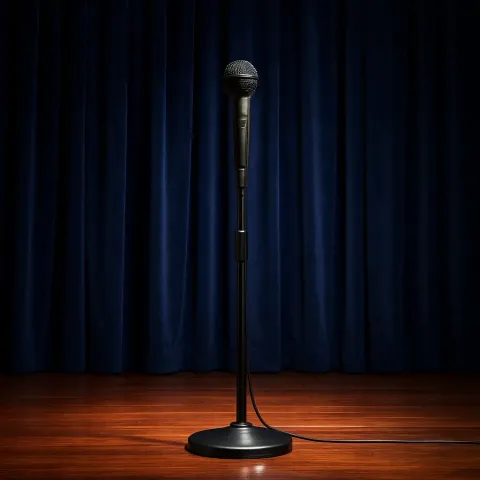 Sophisticated Black Microphone Rises Prominently