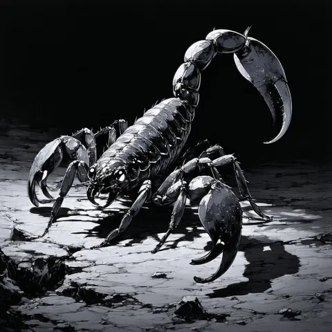 Majestic Anime Scorpion With Glowing Irises