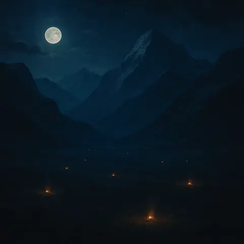 Sparse Scattering of Distant Campfires Flickers Across a Vast