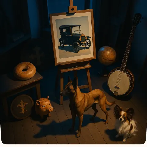 Cluttered But Charming Artist's Studio Corner Reveals an Easel